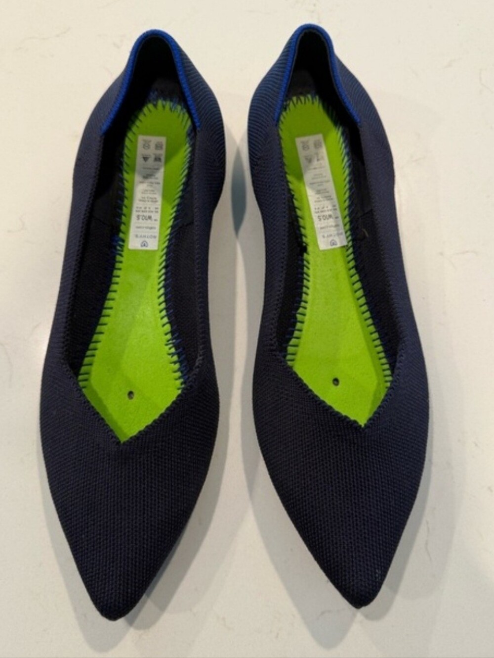 Rothy’s Pointed Toe Flats Navy Size 10.5